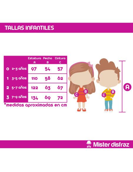 Tabla de Tallas - Disfraz de Duende del Bosque para Niño