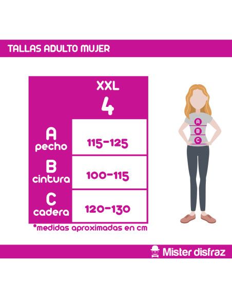 Tabla de Tallas - Disfraz de Caperucita Roja Sexy para mujer XXL