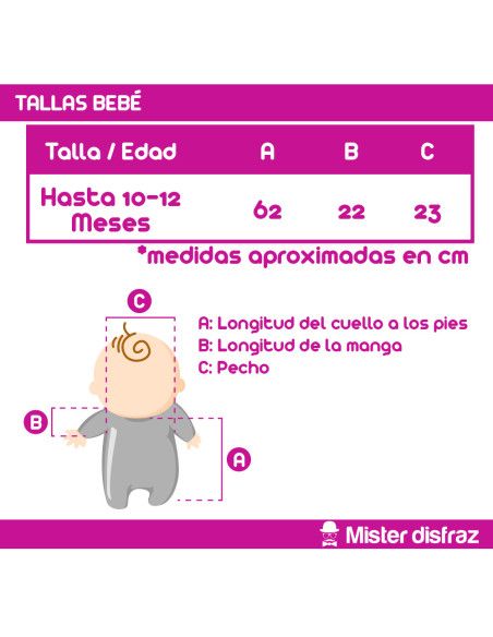 Tallas Disfraz de Pez Nemo para Bebé - Disfraces de Animales para Bebés - MisterDisfraz.com