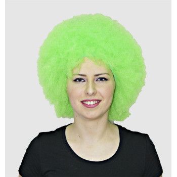 Peluca Afro 16 cm Verde - Pelucas Afro de colores 16 cm.  - MisterDisfraz.com