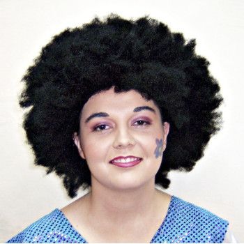 Peluca Afro 21 cm Negra - Pelucas Afro de Colores - MisterDisfraz.com