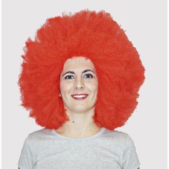 Peluca Afro 21 cm Roja - Pelucas Afro de Colores - MisterDisfraz.com