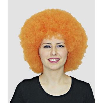 Peluca Afro 21 cm Naranja - Pelucas Afro de Colores - MisterDisfraz.com