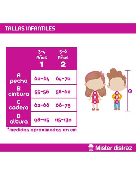 Tallas Disfraz de Arco Iris para niños