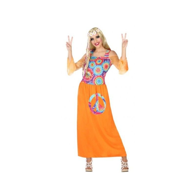 Disfraz de Hippie naranja para Mujer