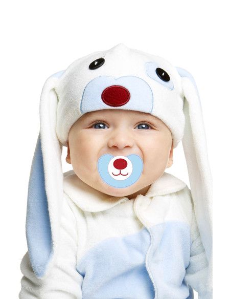 Chupete Disfraz de Pequeño Conejito Azul para Bebé