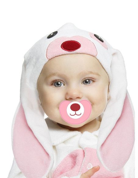 Chupete - Disfraz de Pequeño Conejito Rosa para Bebé