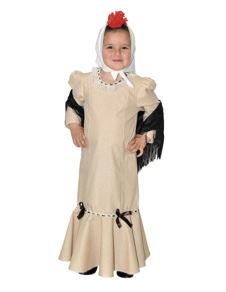 Disfraz de Chulapa Beige para Niña