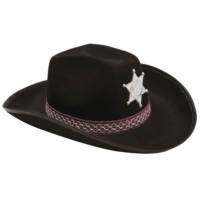 Detalle Sombrero de Vaquero para Adultos Negro