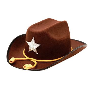 Sombrero de Sheriff Marrón con Estrella para Adulto