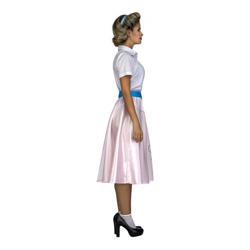 Perfil Espalda Disfraz de Pink Lady Rosa para Mujer