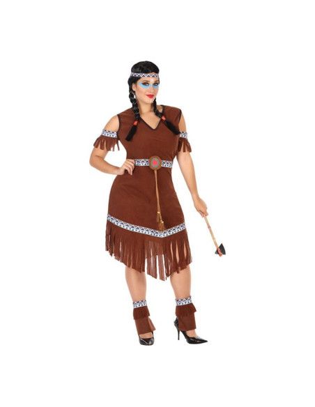 Disfraz de India Marrón con Flecos para mujer