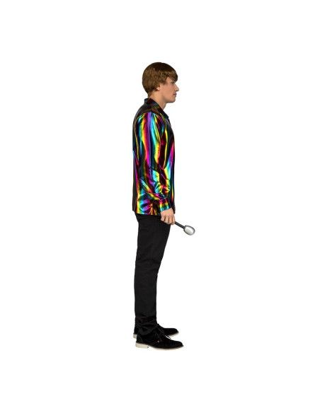 Perfil Disfraz o Camisa Disco multicolor para hombre