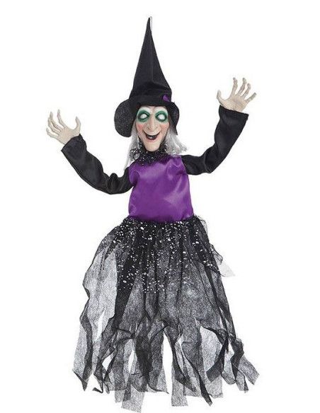 Colgante Bruja Lentejuela de 60 cm - Complementos y Accesorios para tu Disfraz de Halloween - MisterDisfraz.com