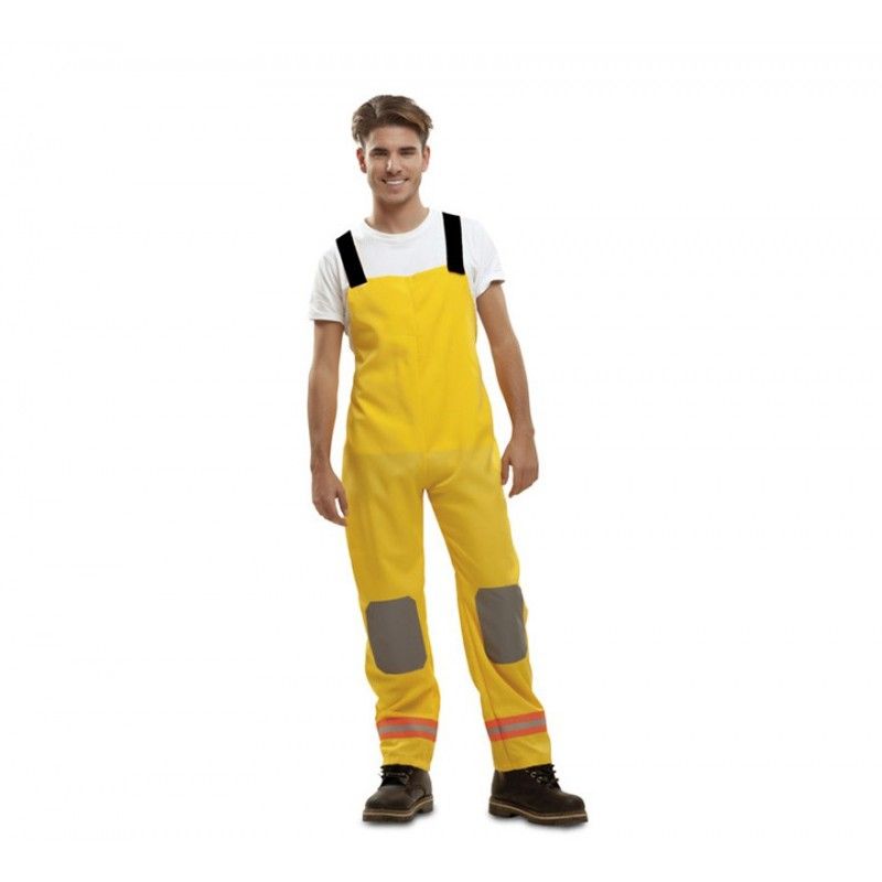 Detalle Disfraz de Bombero Amarillo para Hombre