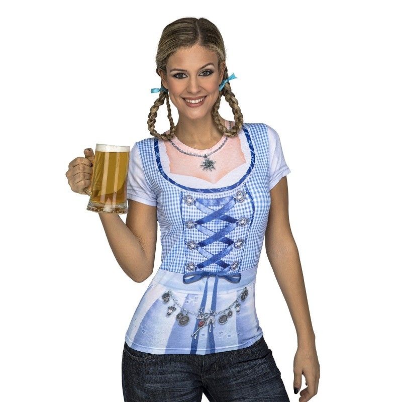 Camiseta de Alemana Azul Oktoberfest para Mujer