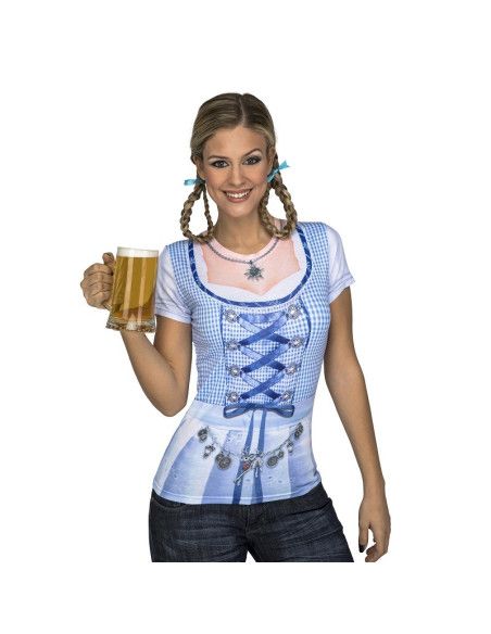 Camiseta de Alemana Azul Oktoberfest para Mujer