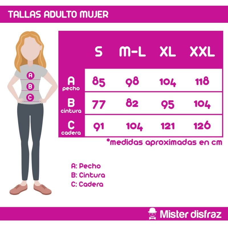 Tabla de tallas Camiseta de Alemana Azul Oktoberfest para Mujer