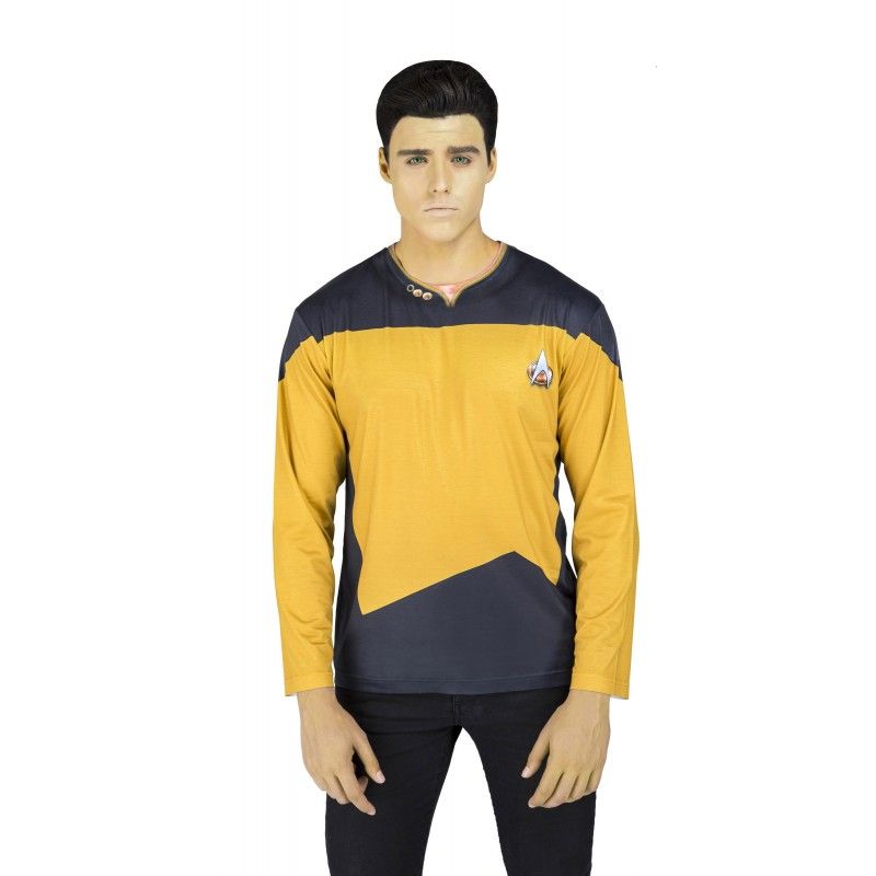 Detalle 1 Camiseta Disfraz de Data de Star Trek para hombre