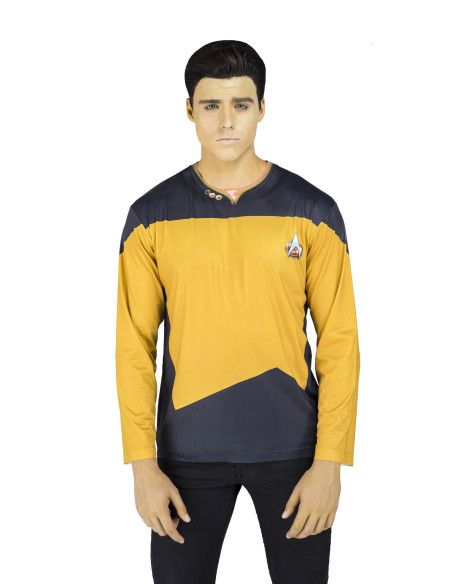 Detalle 1 Camiseta Disfraz de Data de Star Trek para hombre