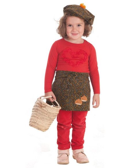 Disfraz de Castañera para Niña con Delantal y Gorro