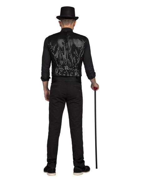 Espalda - Disfraz de Chaleco Showman Negro