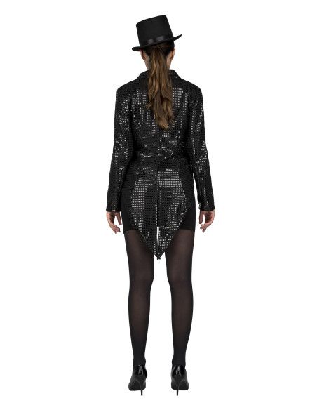 Espalda - Disfraz de Chaqué con Pajarita Negro para Mujer