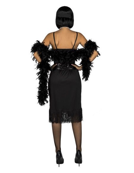 Espalda - Disfraz de Charlestón Negro para mujer