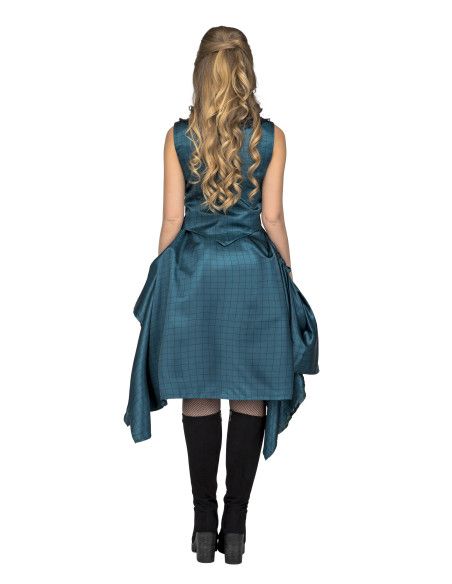 Espalda - Disfraz de Dama Azul de Salón para Mujer