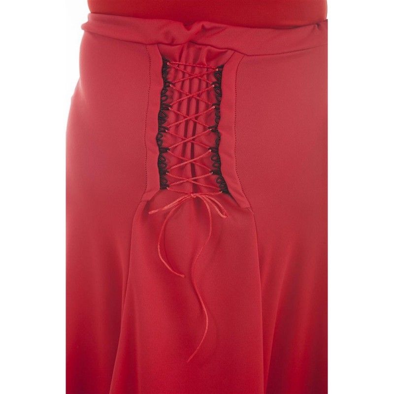Detalle - Disfraz Falda Sevillana Fuxia con Topos para Mujer