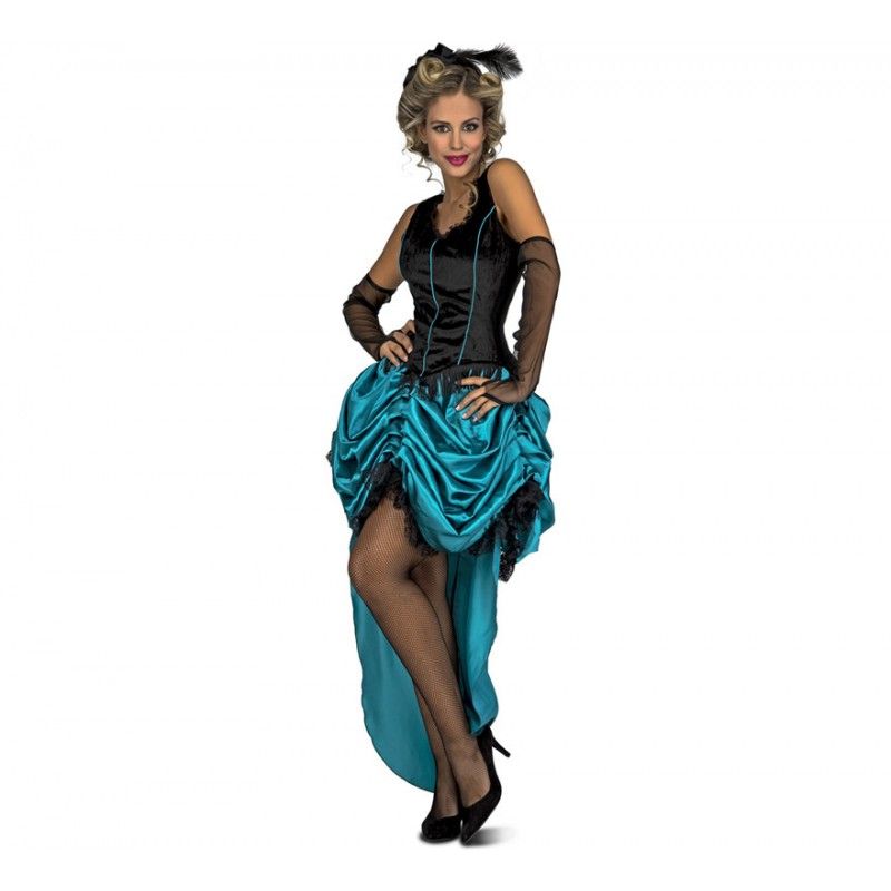 Detalle - Disfraz de Señorita de Salón Azul para Mujer