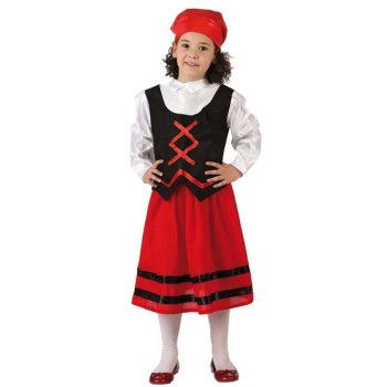 Disfraz de Pastora Rojo y Negro Infantil - Disfraces Navidad - MisterDisfraz.com