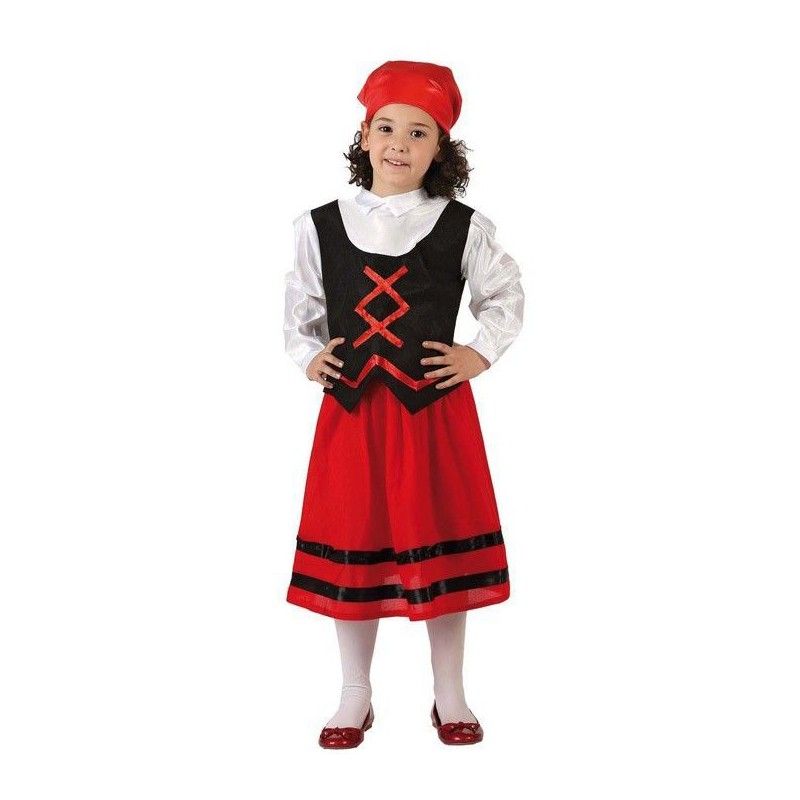 Disfraz de Pastora Rojo y Negro Infantil - Disfraces Navidad - MisterDisfraz.com