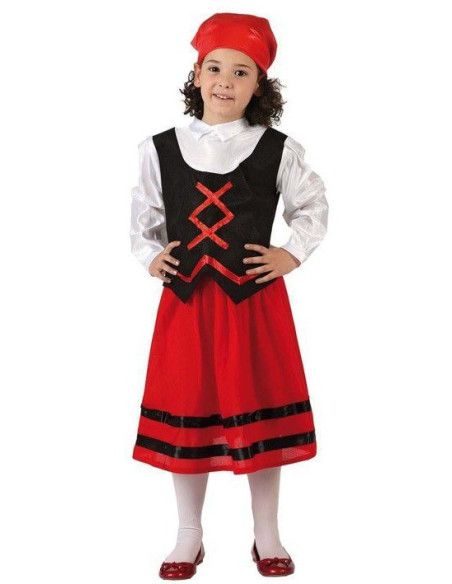 Disfraz de Pastora Rojo y Negro Infantil - Disfraces Navidad - MisterDisfraz.com