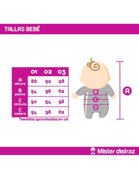 Tabla de tallas - Disfraz de  Ovejita para Bebé