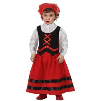 Disfraz de Pastora Rojo y Negro Bebé - Disfraces Navidad Bebé - MisterDisfraz.com