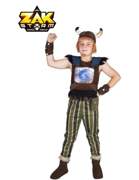 Disfraz de Crogar de Zak Storm con casco y peluca para niño