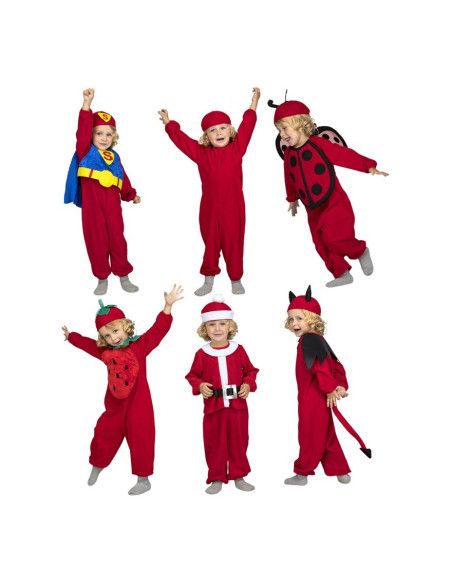 Disfraz Múltiple Rojo 6 en 1 para Niños y Bebé