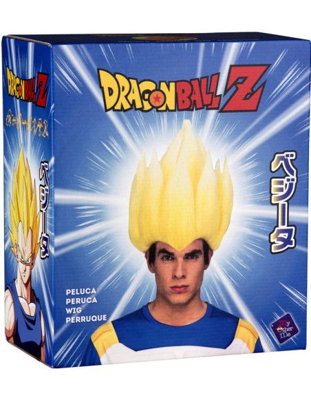 Peluca de Saiyan Vegeta de Dragón Ball en caja para hombre