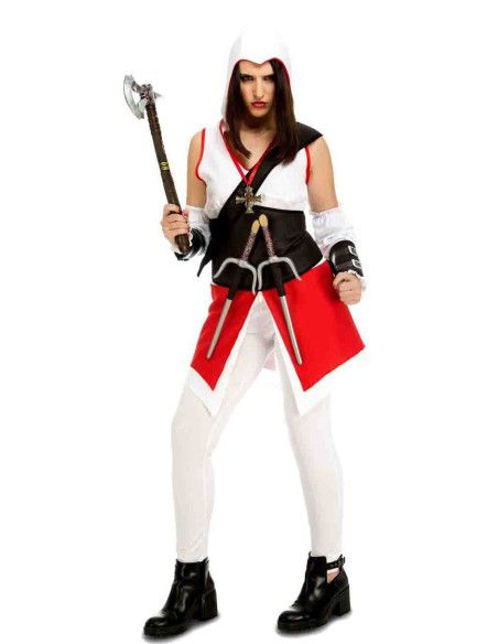  Disfraz de Asesino Creed Blanco para Mujer