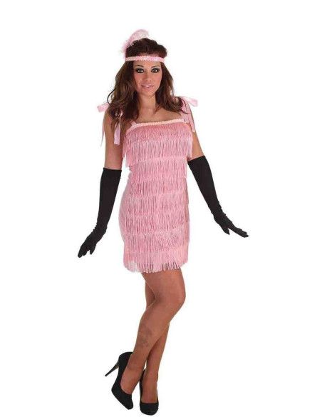 Disfraz de Charlestón Rosa para Mujer - Disfraces para Espectáculos, Carnaval y Fiestas Temáticas - MisterDisfraz.com