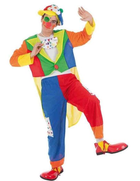 Disfraz de Payaso Tino Colorines para Hombre - Disfraces de Payaso para Carnaval y Fiestas de Disfraces - MisterDisfraz.com