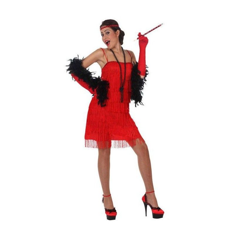 Disfraz de Charleston Rojo para mujer - Disfraces para Espectáculos, Carnaval y Fiestas Temáticas - MisterDisfraz.com