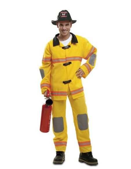 Disfraz de Bombero Amarillo para Hombre