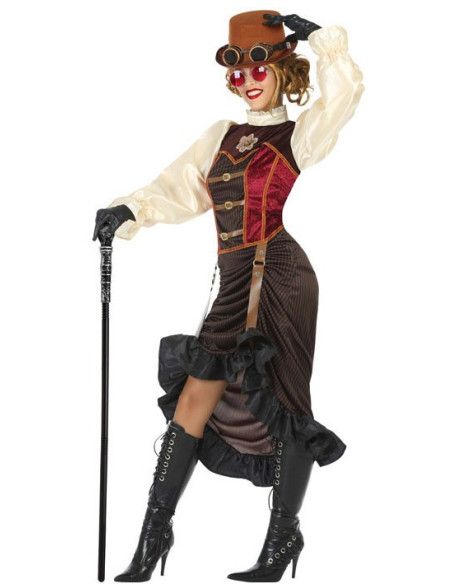 Disfraz Steampunk Marrón para Mujer