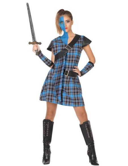 Disfraz de Escocesa Azul para Mujer