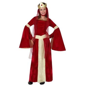 Disfraz de Dama Medieval Niña Rojo - Disfraces Medievales para Niña y Niño - MisterDisfraz.com