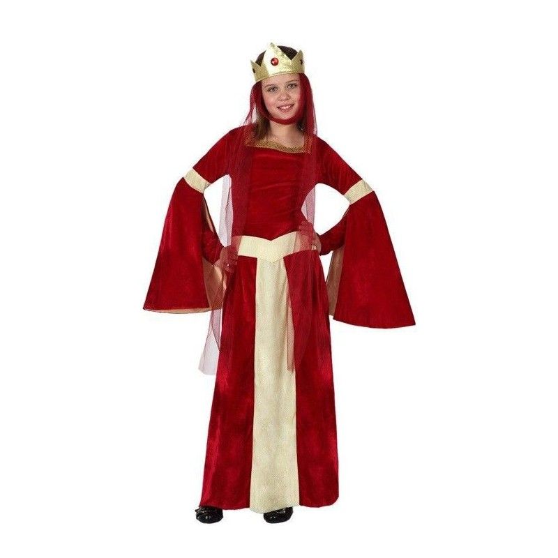 Disfraz de Dama Medieval Niña Rojo - Disfraces Medievales para Niña y Niño - MisterDisfraz.com