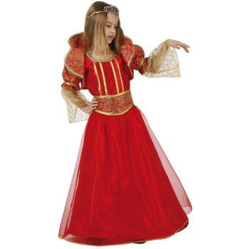 Disfraz de Reina Medieval Rojo Niña