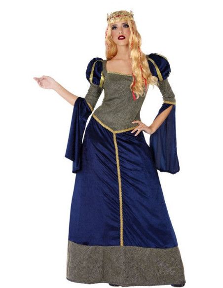 Disfraz de Dama Medieval Azul para Mujer